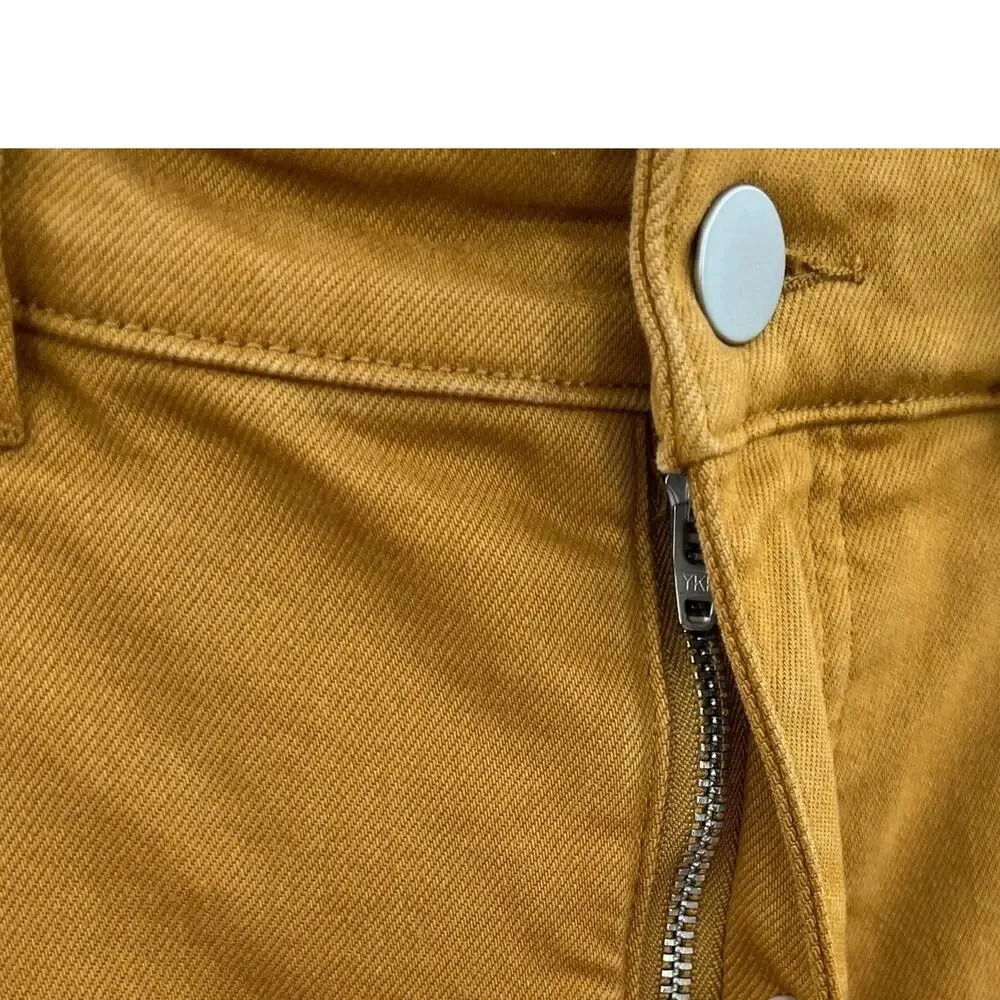Everlane The Straight Leg Crop Pants Cotton Golden Brown Yellow Size 00‎